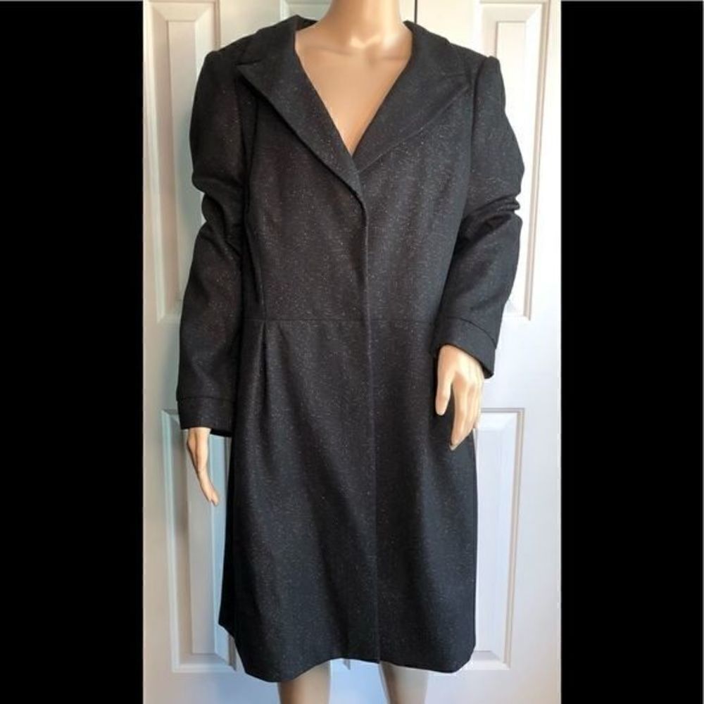 Worthington Black Metallic Princess Cut Coat